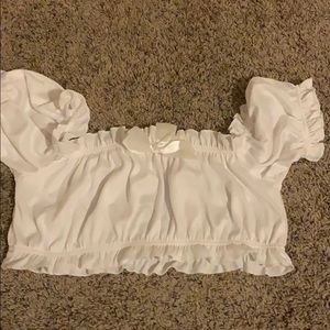 Bootie shorts and white cropped top